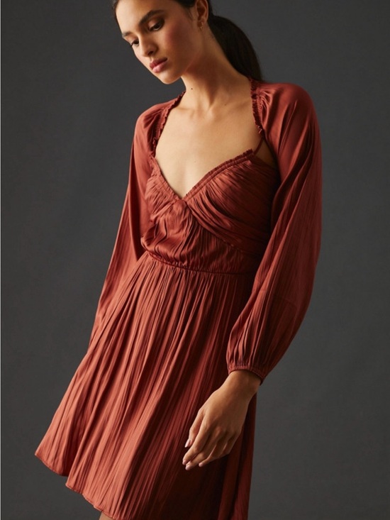 Anthropologie Dresses & Skirts - Anthropologie Shirred Cutout Mini Dress